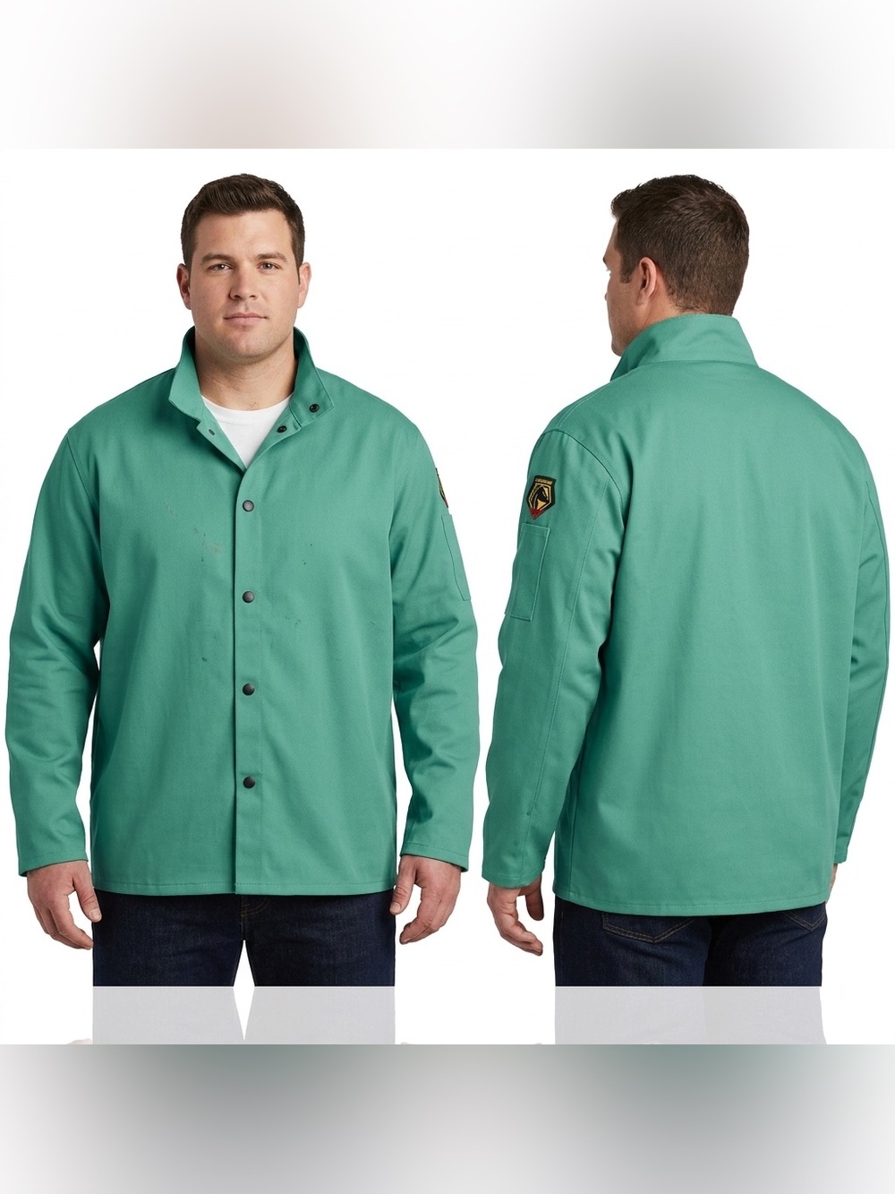 NWT Black Stallion 9oz FR Cotton Welding Jacket Green Size 4XL Set of 2